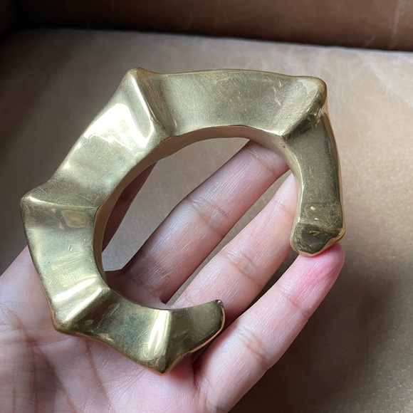 Ulla Johnson brass cuff gold statement bracelet bangle boho chunky sculptural - Picture 3 of 8